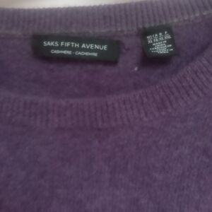 Saks Fifth Avenue Purple Cashmere Sweater...mint